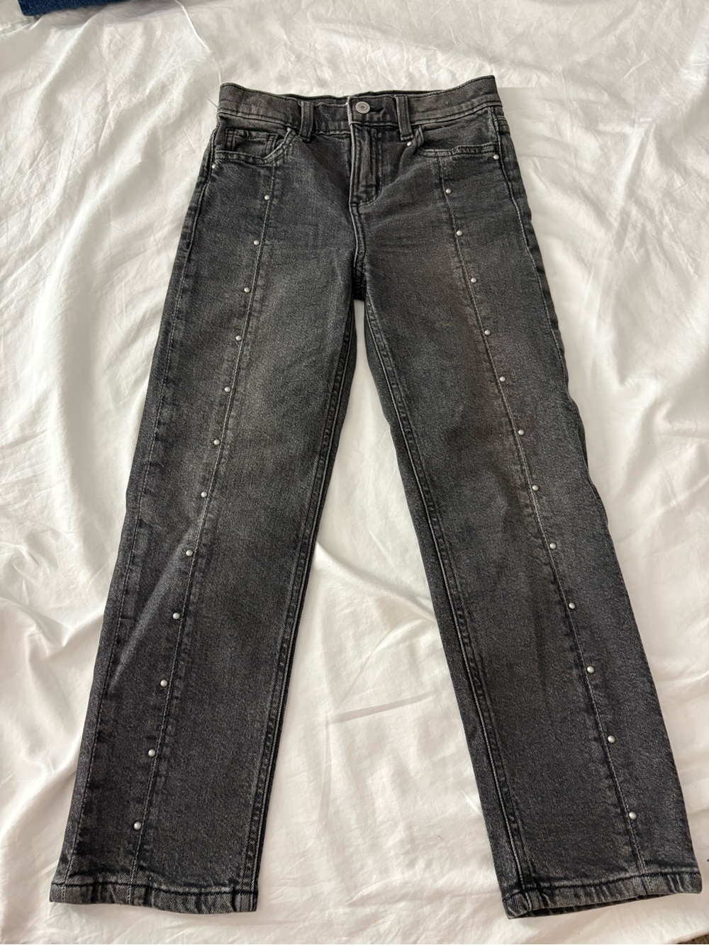 SO Black Straight-Leg Jeans with Silver Studs